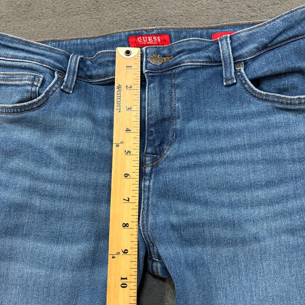 GUESS Blue Mid Rise Bootcut Jeans Medium Wash Cotton Denim Women's Size 31 - Picture 6 of 10